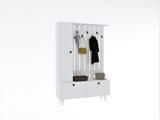 Cuier cu pantofar Lala - White, Alb, 112x170x35 cm