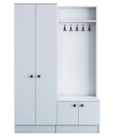 Cuier cu pantofar Marbello cu 2 usi, Alb, 120x183x37 cm
