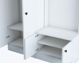Cuier cu pantofar Marbello cu 2 usi, Alb, 120x183x37 cm