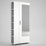 Cuier cu pantofar Meyra, Alb, 80x185x29 cm