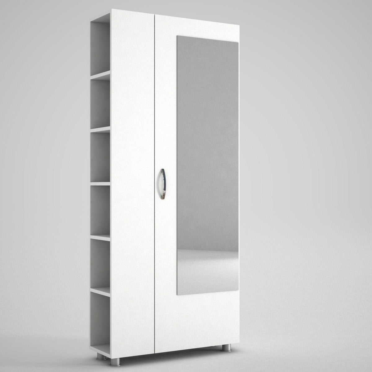 Cuier cu pantofar Meyra, Alb, 80x185x29 cm