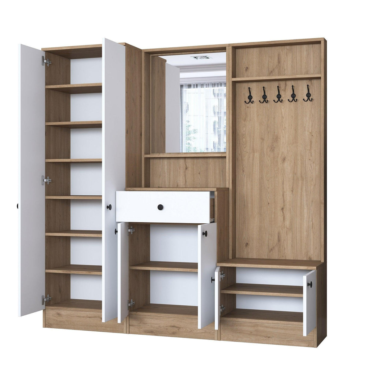 Cuier cu pantofar Mykonos-Icardi (diverse dimensiuni) - Nuc