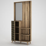 Cuier cu pantofar Tress - Walnut, Nuc, 35x192x89 cm