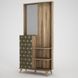 Cuier cu pantofar Tress - Walnut, Nuc, 35x192x89 cm