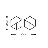 Cuier de hol metalic Geometric, Negru, 20x40 cm
