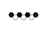 Cuier de hol metalic Hexagon, Negru, 16x60 cm