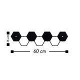 Cuier de hol metalic Hexagon, Negru, 16x60 cm