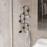 Cuier de perete metalic, 5x28x70 cm - Negru