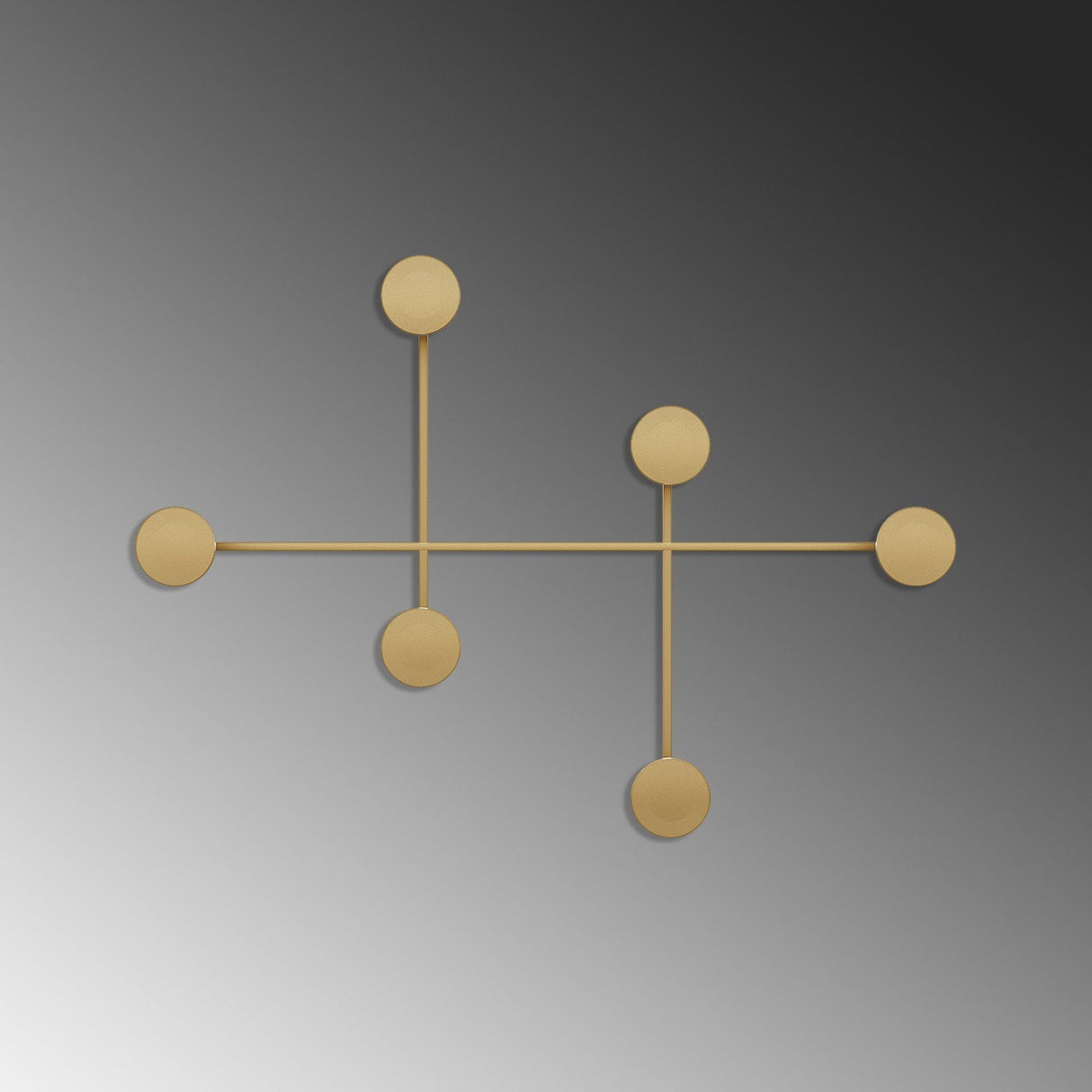 Cuier de perete metalic, 10x60x82 cm - Auriu