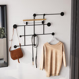 Cuier de perete metalic, 10x64x112 cm - Negru