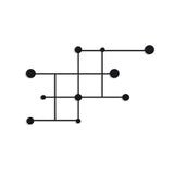 Cuier de perete metalic, 10x64x112 cm - Negru