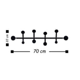 Cuier de hol metalic Rod, Negru, 22x70 cm