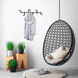 Cuier de hol metalic Strip, Negru, 16x60 cm