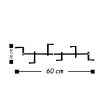Cuier de hol metalic Strip, Negru, 16x60 cm