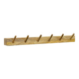 Cuier de perete cu funcție Hokkie, Lemn masiv de acacia, Natural, 60x11x10 cm