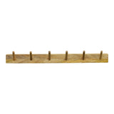 Cuier de perete cu funcție Hokkie, Lemn masiv de acacia, Natural, 60x11x10 cm