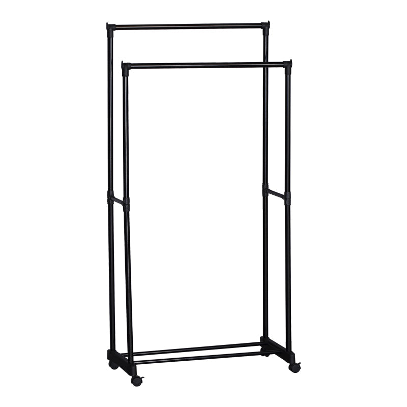 Cuier de podea Ganco din metal, Negru, 75x39x157 cm
