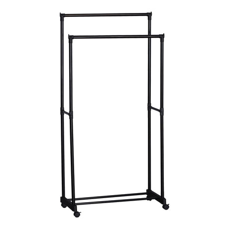 Cuier de podea Ganco din metal, Negru, 75x39x157 cm