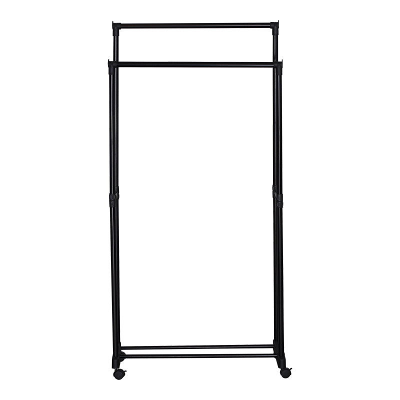Cuier de podea Ganco din metal, Negru, 75x39x157 cm