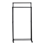 Cuier de podea Ganco din metal, Negru, 75x39x157 cm