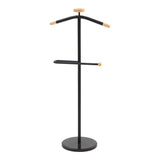 Cuier pentru haine cu funcție de organizare Jolma, Metal-lemn, Alb - Negru, 30x111 cm - Cuier pentru haine cu funcție de organizare Jolma, Metal-lemn, Alb - Negru, 30x111 cm - 226-000033