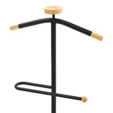 Cuier pentru haine cu funcție de organizare Jolma, Metal-lemn, Alb - Negru, 30x111 cm - Negru