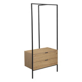 Cuier Keila Natural si metal, negru, 85x45x190 cm