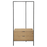 Cuier Keila Natural si metal, negru, 85x45x190 cm