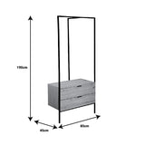 Cuier Keila Natural si metal, negru, 85x45x190 cm