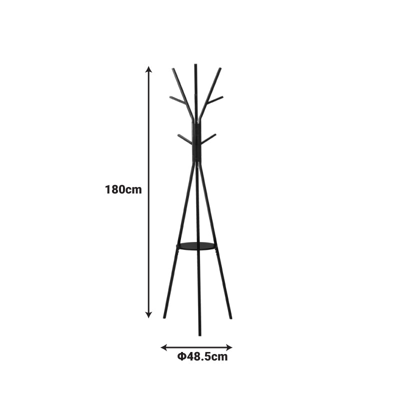 Cuier metalic Denner, Metal, Alb - Negru, 48x48x180 cm - Alb