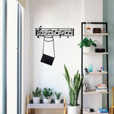 Cuier metalic Note, Negru, 19x60 cm