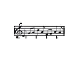 Cuier metalic Note, Negru, 19x60 cm