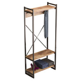 Cuier mobilier intrare Baker, nuc-negru, 90x34x180 cm - Cuier mobilier intrare Baker, nuc-negru, 90x34x180 cm - 120-000335