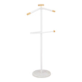Cuier pentru haine cu funcție de organizare Jolma, Metal-lemn, Alb - Negru, 30x111 cm - Cuier pentru haine cu funcție de organizare Jolma, Metal-lemn, Alb - Negru, 30x111 cm