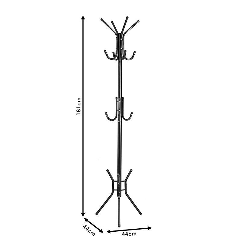 Cuier Piero metal, Alb - Negru, D44x181 cm - Negru