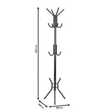 Cuier Piero metal, Alb - Negru, D44x181 cm - Negru