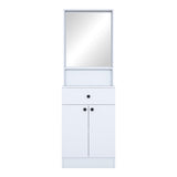 Cuier Rockder cu oglinda, 60x35x183 cm - Alb