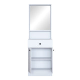 Cuier Rockder cu oglinda, 60x35x183 cm - Alb