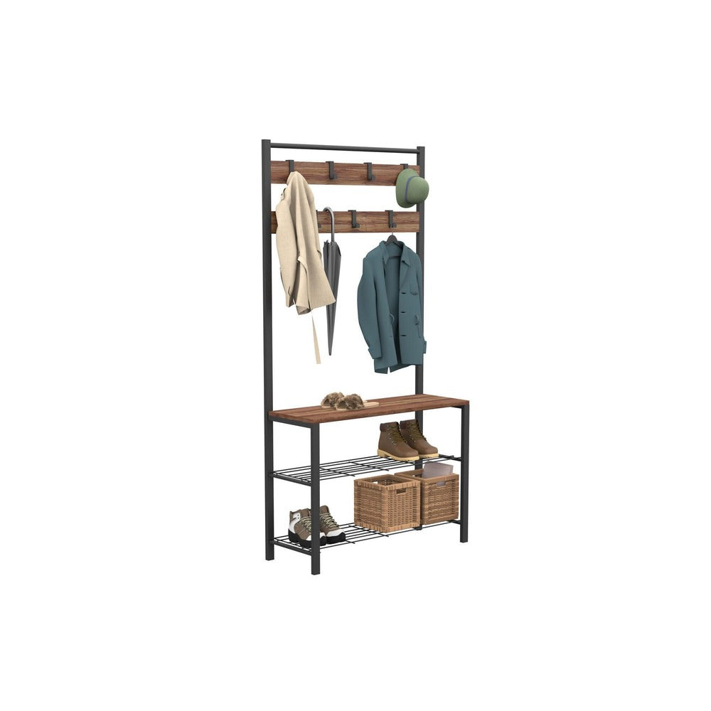 Cuier Tifo cadru metal, Negru, 86x172x30 cm