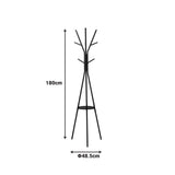 Cuier metalic Denner, Metal, Alb - Negru, 48x48x180 cm - Negru