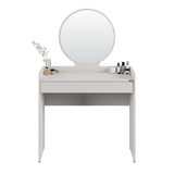 Masa de machiaj TMU-701-VV-1 Home Collection® cu sertar si oglinda, Alb - Bej, 90x142x47 cm