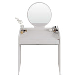 Masa de machiaj TMU-701-VV-1 Home Collection® cu sertar si oglinda, Alb - Bej, 90x142x47 cm