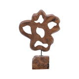 Decoratiune de masa Strab lemn Natural tec-metal, 49x15x70 cm