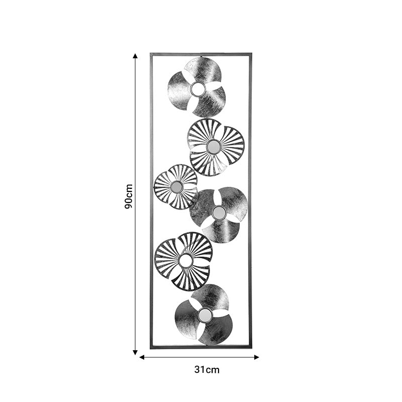 Decoratiune de perete Blomma metal auriu, antic, 31x90 cm