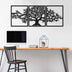 Decoratiune de perete Copacul Vietii, Metal, Negru, 3 Piese 120 x 49 cm