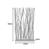 Decoratiune de perete cu etajere Barbin, Lemn Teak-Suar, Natur, 120x25x200 cm