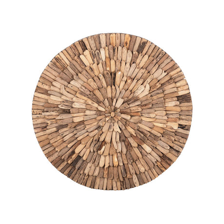 Decoratiune de perete din lemn Wargrene Boho, Natural, 60x60x6 cm