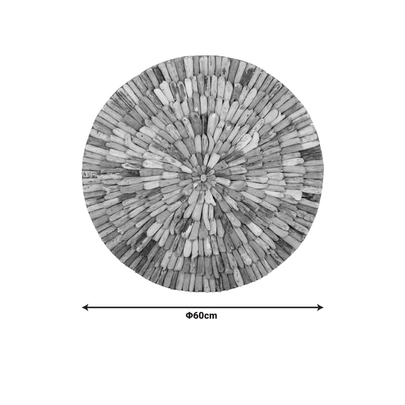 Decoratiune de perete din lemn Wargrene Boho, Natural, 60x60x6 cm