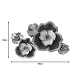 Decoratiune de perete din metal Rosalia, Auriu, 90x58x7 cm