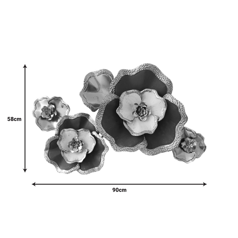 Decoratiune de perete din metal Rosalia, Auriu, 90x58x7 cm, imagine suplimentara